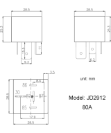 Rele 24VDC 80A con Zocalo JD2912-1H