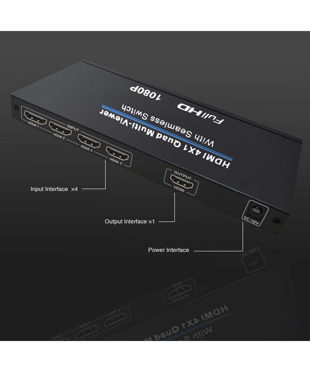 Separador Multipantalla de 4 entradas a 1 salida HDMI