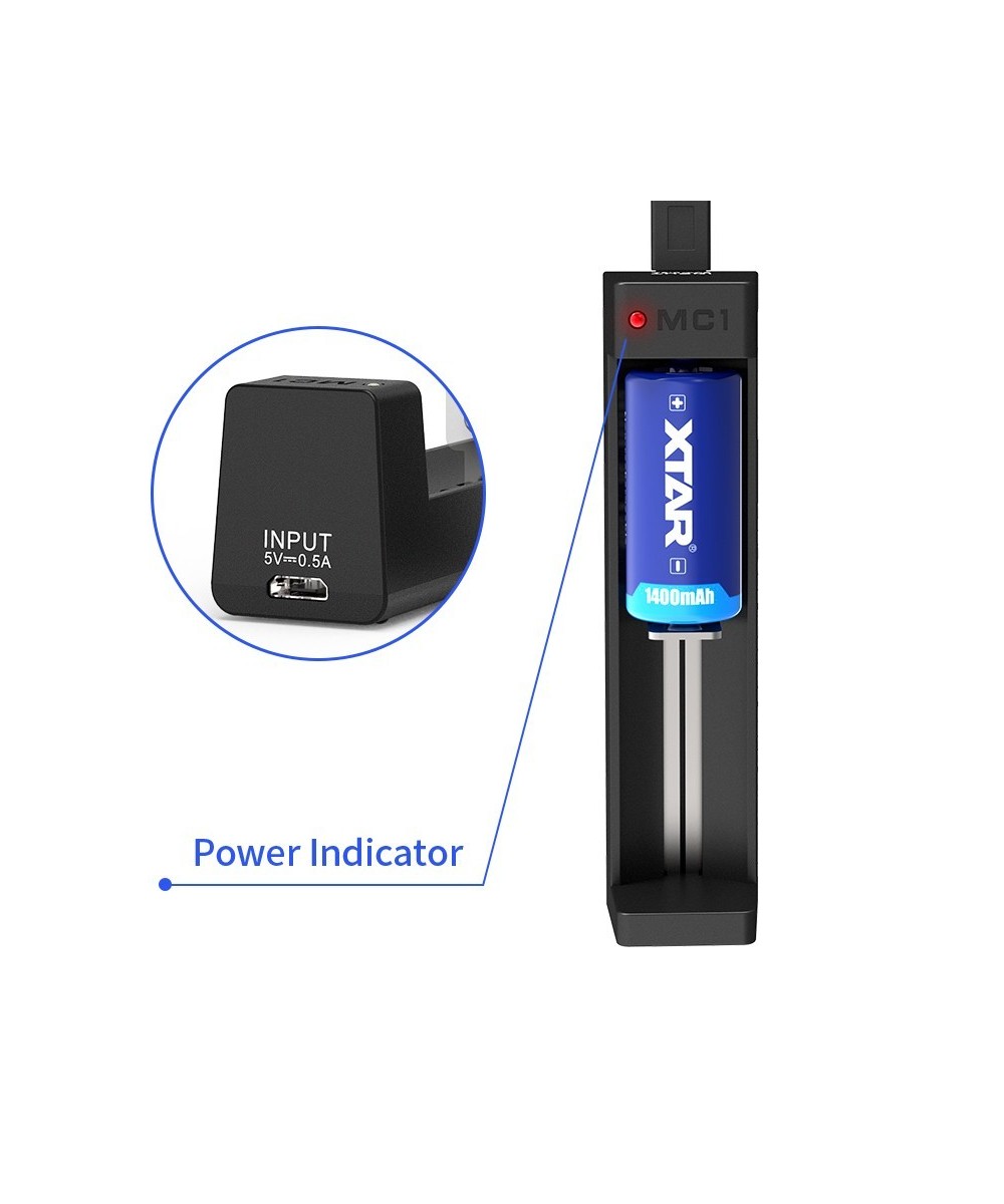 Cargador de Baterias Xtar MC-1 de 1 Espacio