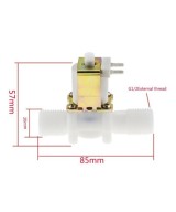 Válvula Electromagnética Solenoide de Plástico 1/2" 12V NC / NO