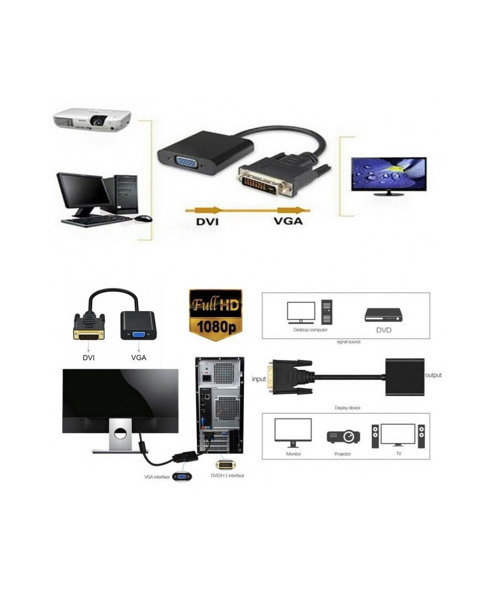 Convertidor de video de DVI-D a VGA / DVI-I a VGA
