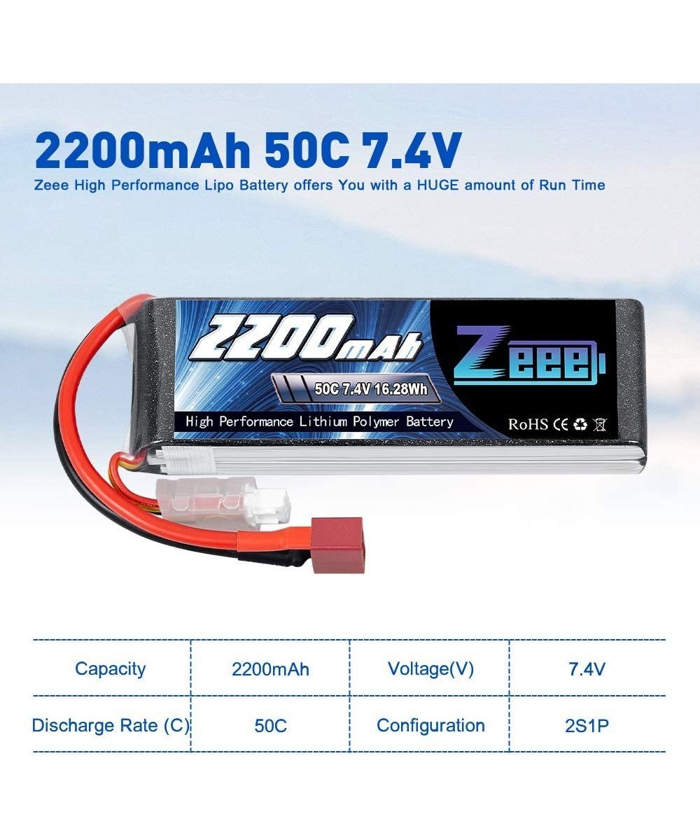 Bateria Tipo Lipo recargable Zeee 7.4V 2S 2200 MAH 50C