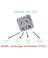 Adaptador de enchufe electrico europeo / asiatico / australiano a americano