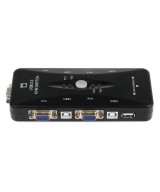 Conmutador de Teclado/Video/Mouse 4 puertos KVM Switch con Cables