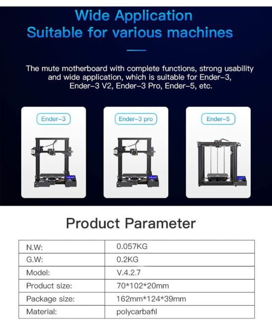 Tarjeta Madre Creality V4.2.7 Ender 3 para Impresora 3D