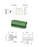 Conector Ethernet RJ45 Cat5/5e con Terminal Tipo Bloque 8 pines