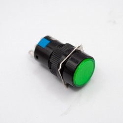 Interruptor Pulsador NC/NO LA16-11DN/J Con LED Verde 12V