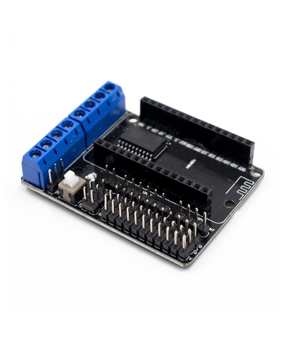 Tarjeta de Desarrollo IOT WIFI NodeMcu V2 ESP8266 SoM ESP-12E con Shield de Motores L293D