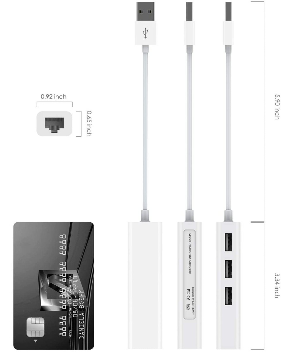 Adaptador de RED y HUB USB 2.0 a RJ45 10/100M