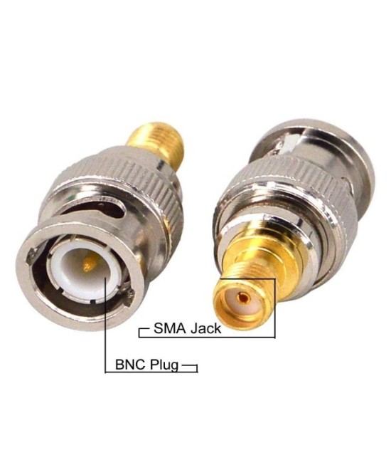 Conectores BNC hembra a SMA macho 2 piezas
