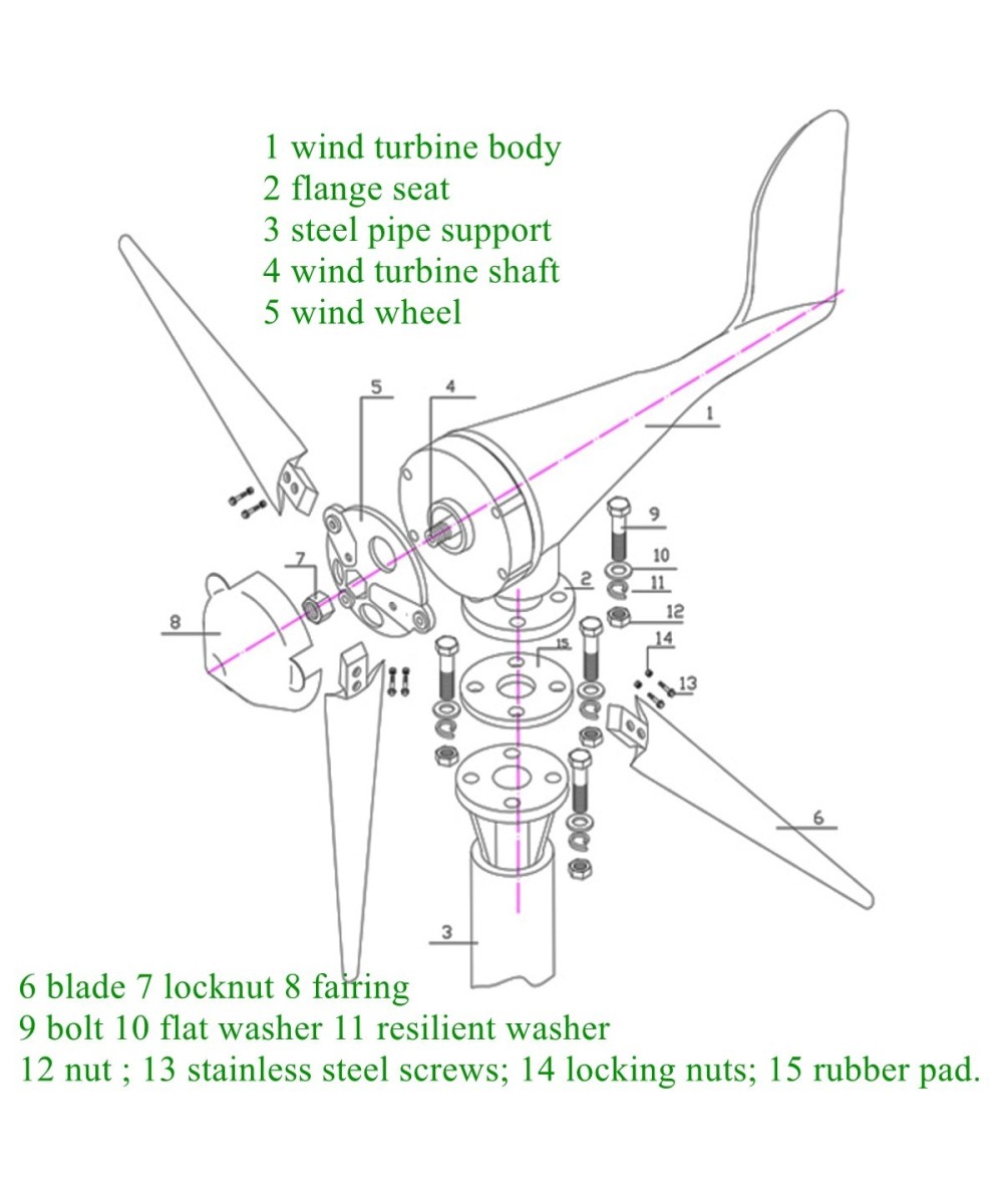 Generador de viento 400W 12V  Aerogenerador