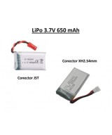 Batería tipo LiPo recargable 3.7V 650mAh
