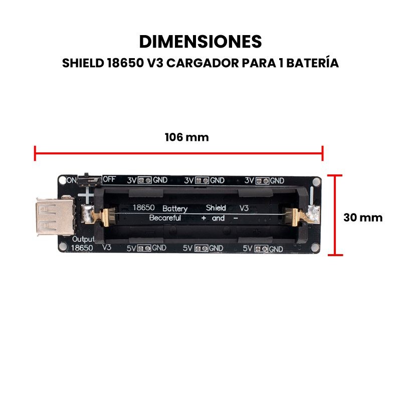 Modulo Cargador De Bateria Shield Baterias Tipo Espacio