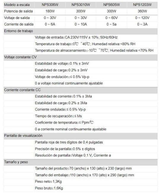Fuente de Alimentacion Variable 30V 10A ToAuto NPS3010W