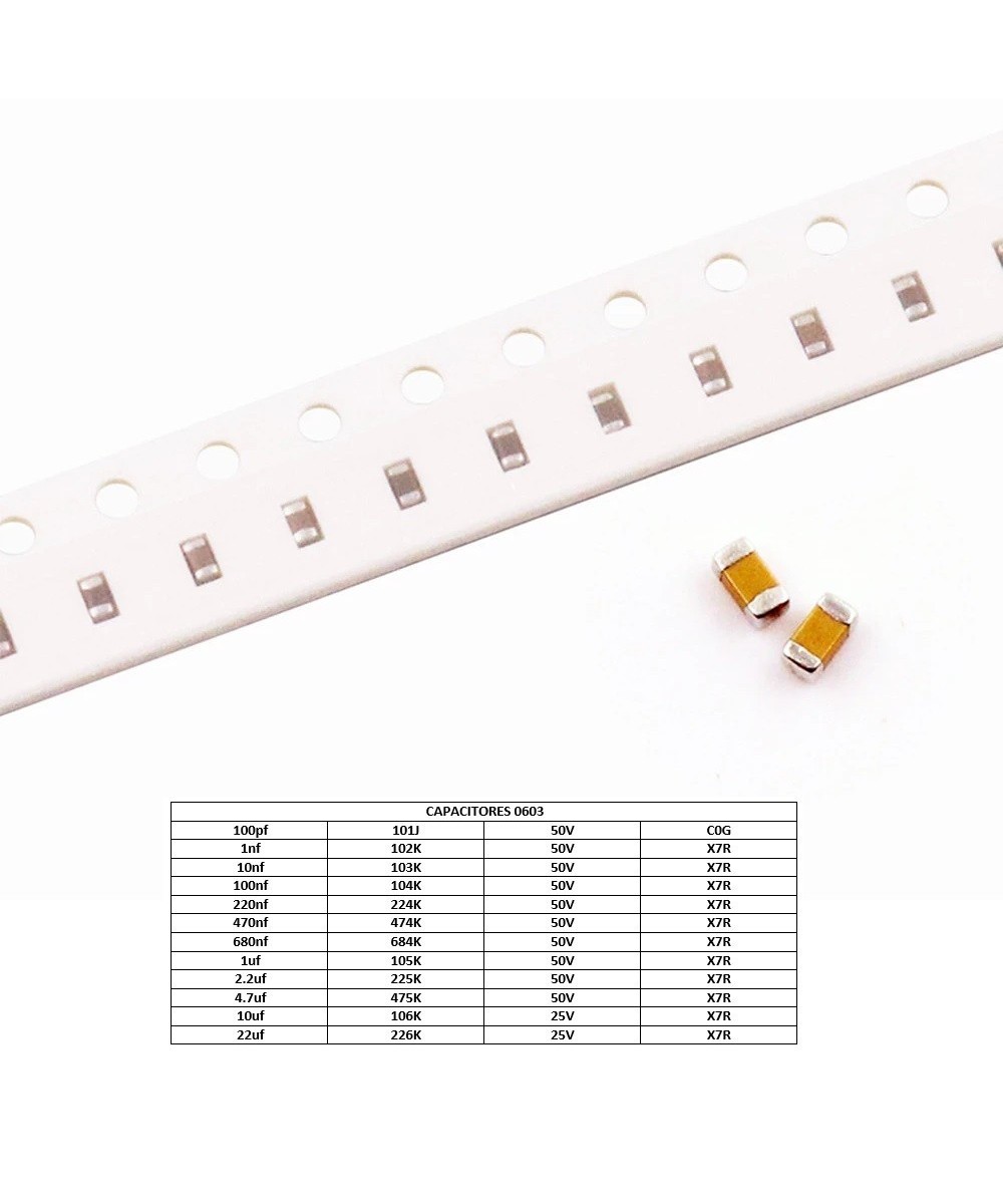 Capacitor Ceramico SMD 0603 25V/50V (2 Unidades)