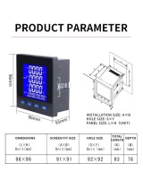 Monitor de Voltaje y Corriente Multifuncion DB194E-9S4 Trifasico