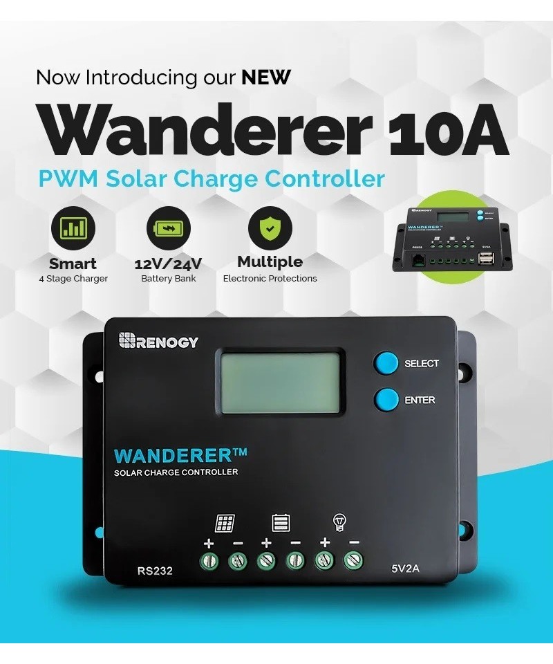 Controlador de Carga Solar 10A 12/24V