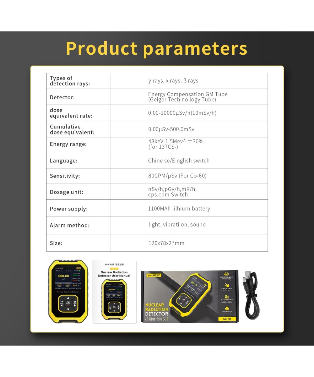 Medidor de Radiacion Nuclear FNIRSI GC-01