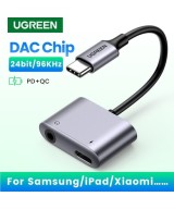 convertidor de USBC a USBC y 3.5mm UGREEN chip DAC