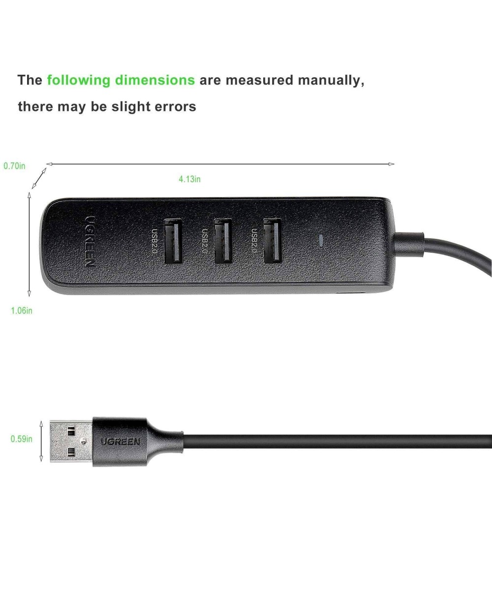 ADAPTADOR HUB DE USB A USB 2.0 Y RJ45 10/100M UGREEN