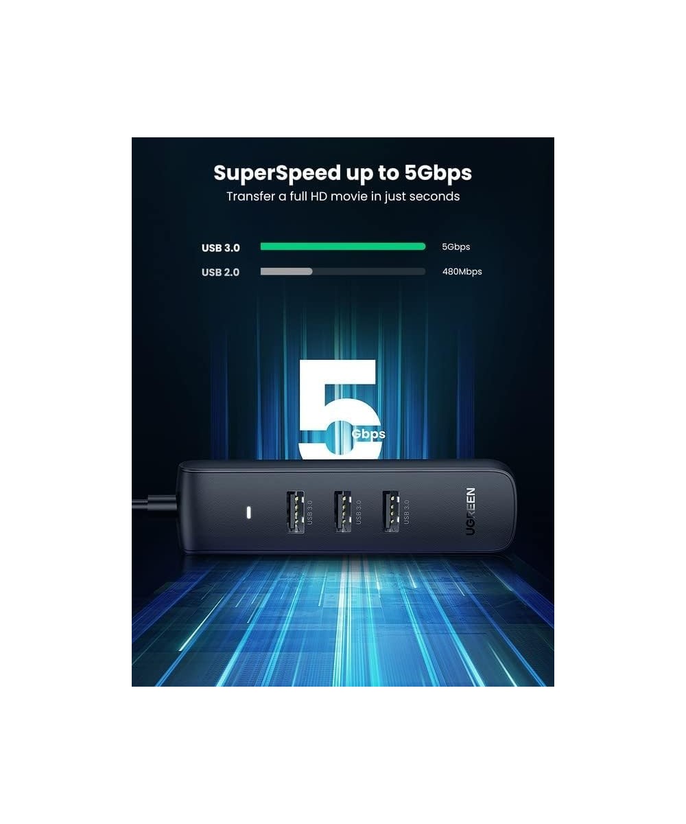 Adaptador HUB de USB-C a USB 3.0 y RJ45 10/100M UGREEN