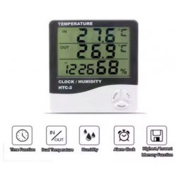 Termometro Ambiente digital Temperatura Humedad Reloj Alarma Calendario  HTC-1