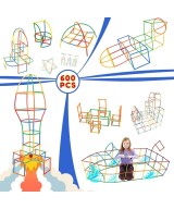 Juego de construcción STEM 600 piezas, bloques de tubos entrelazados (DIY)