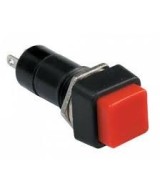 Interruptor push button cuadrado rojo 12mm PBS-11B sin bloqueo