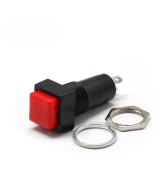 Interruptor push button cuadrado rojo 12mm PBS-11B sin bloqueo