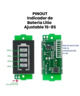 Pantalla para carga de baterias de litio 1-8S