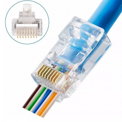 Conector RJ45 CAT5E pasante...