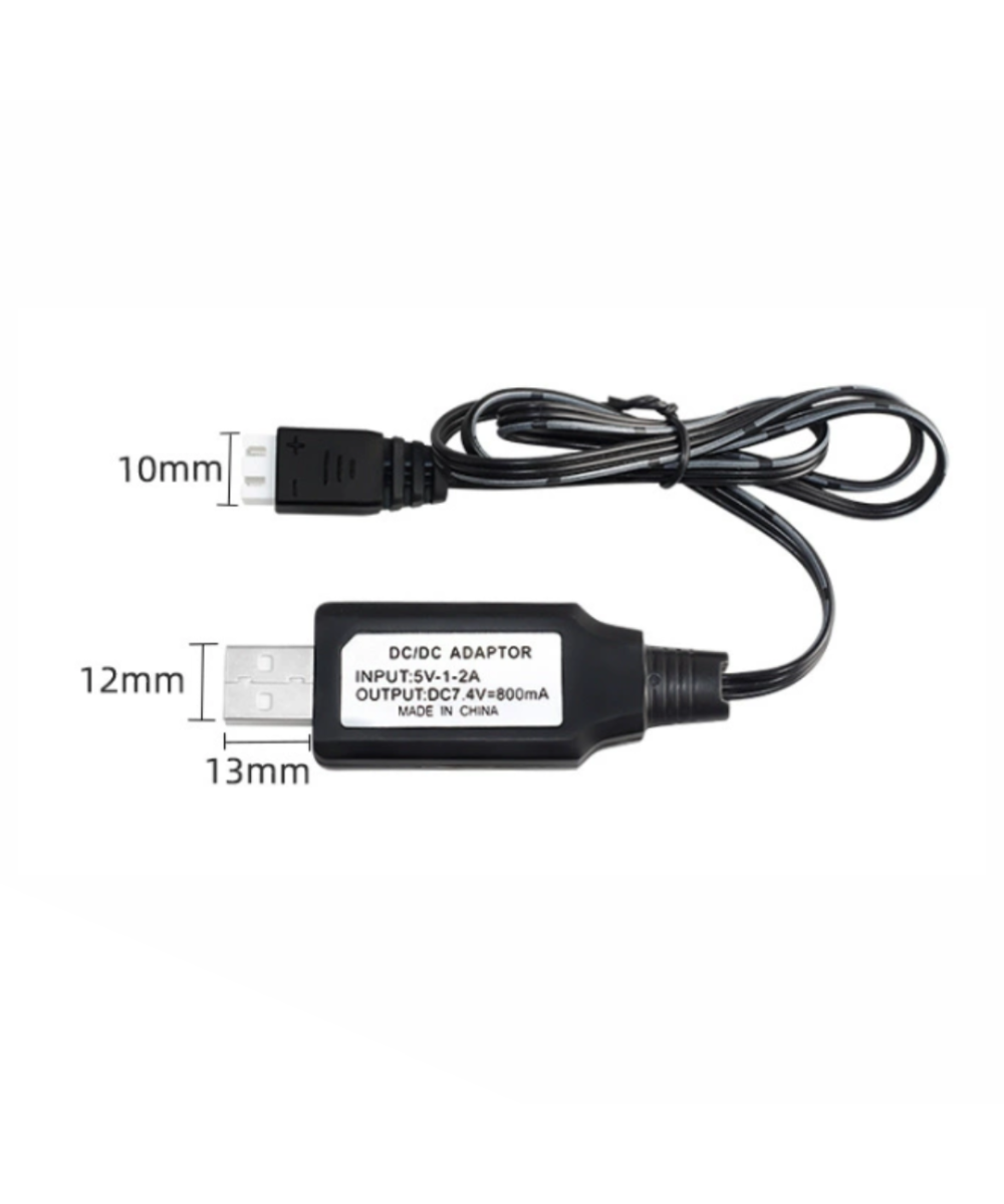 Cargador usb para bateria de litio 3 pines 7.4V