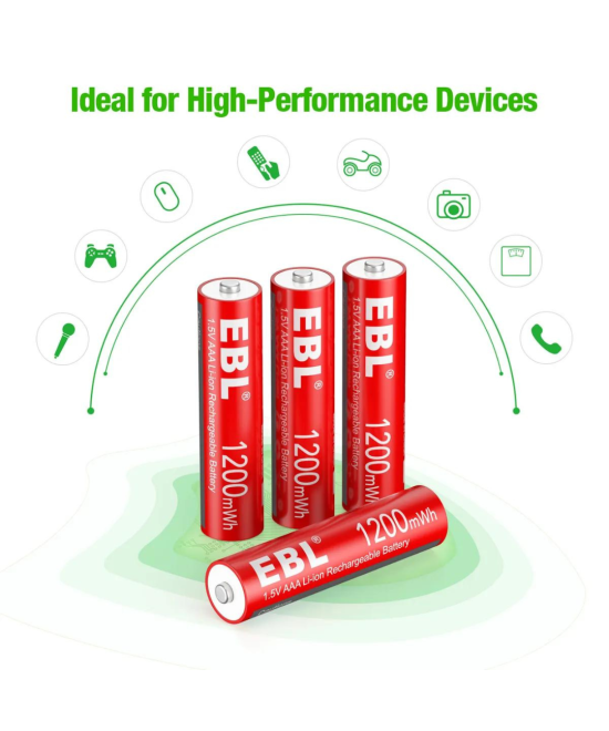 Batería AA / AAA 1.5V EBL Recargable de Litio (4U)