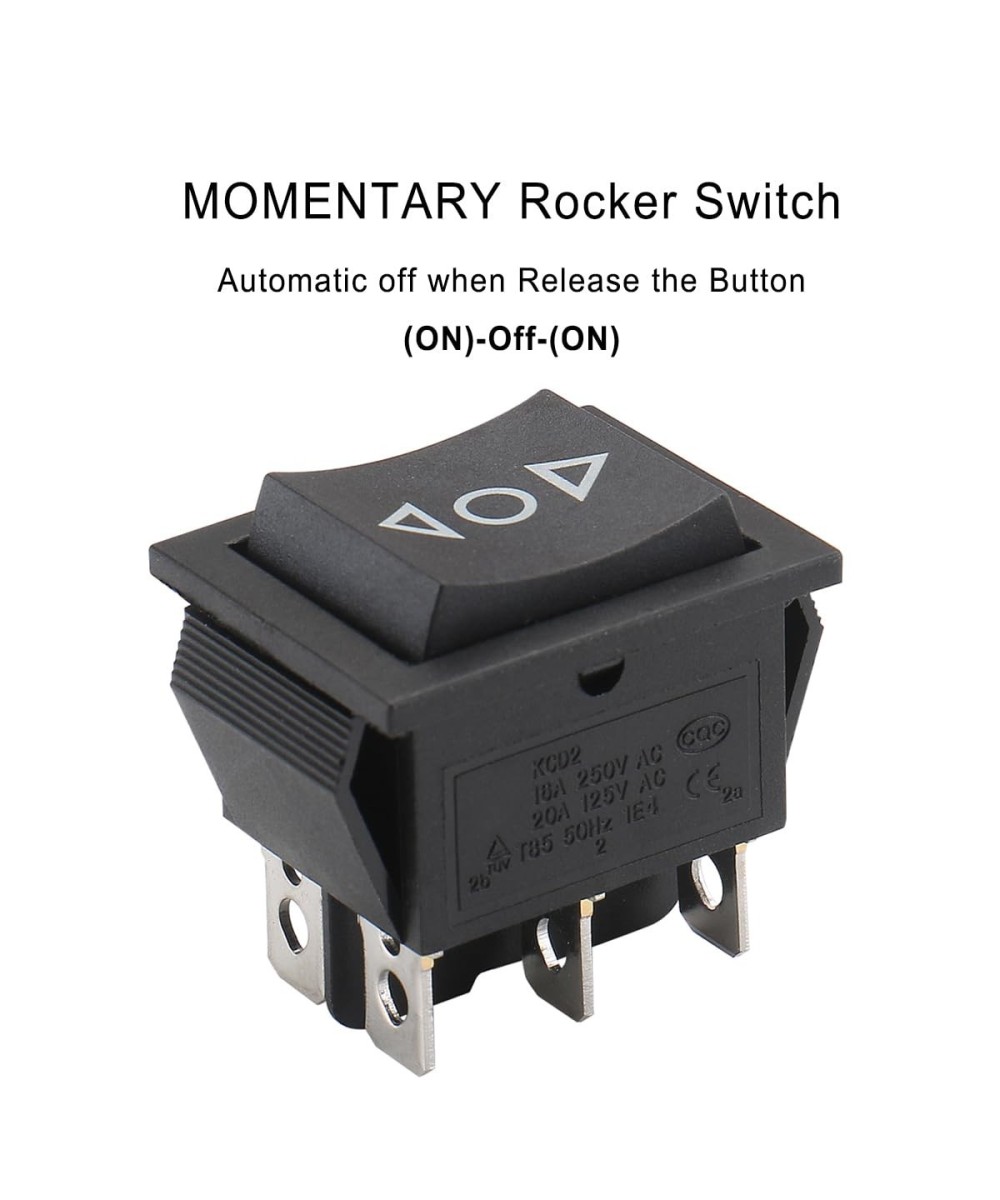 Interruptor momentaneo KCD4 T105/55, 3 posiciones ON-OFF-ON 6 pines
