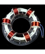 Experimento acelerador magnético de 6 bobinas de cobre.