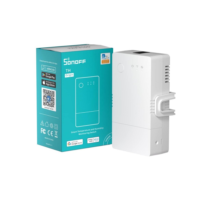 Termostato Inteligente De Temperatura Y Humedad Thr Sonoff Wifi Con Sensor Tipo Termostato