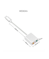 Adaptador USB-C a 3.5mm microfono y audifono