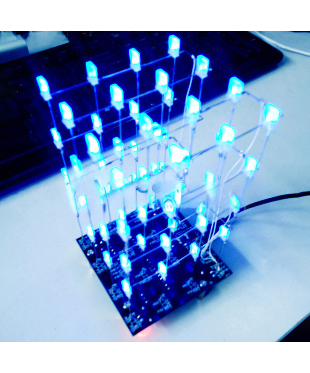 Experimento de electronica cubo OLED DIY 4x4x4