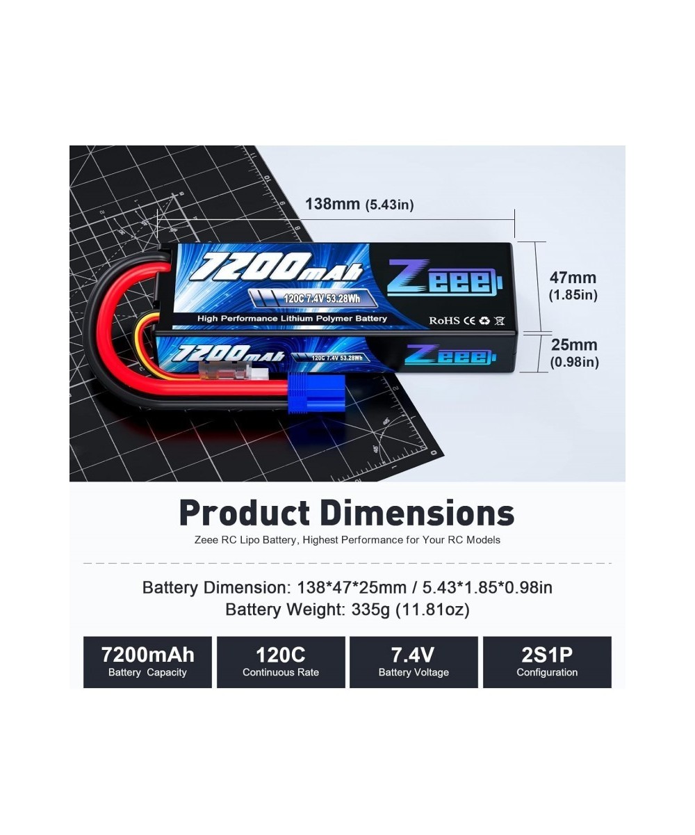 Bateria Tipo Lipo recargable Zeee 7.4V 2S 7200MAH 120C 53.28Wh