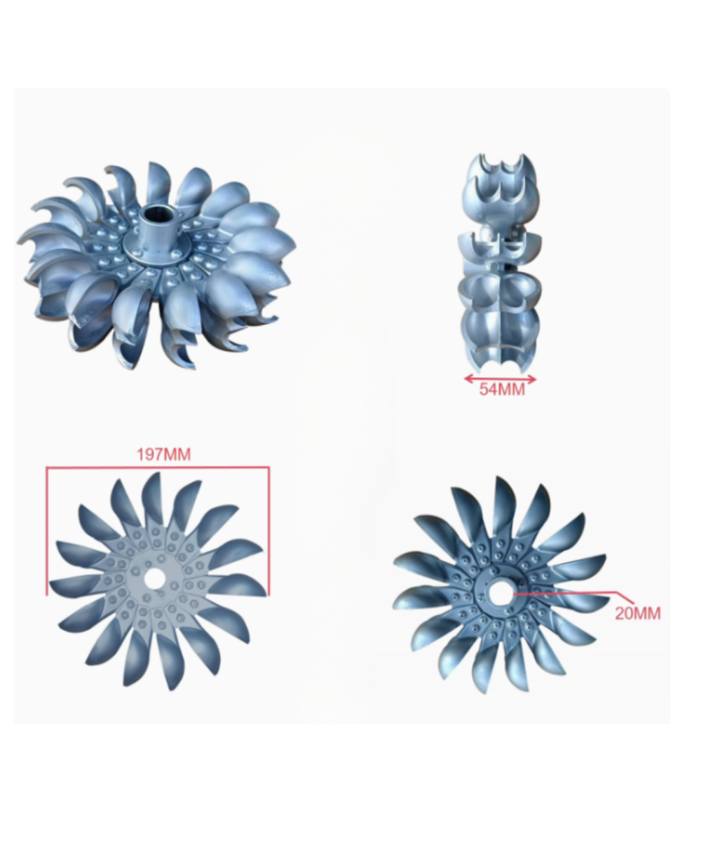 Turbina de agua pelton 8’’ diámetro 15 aspas