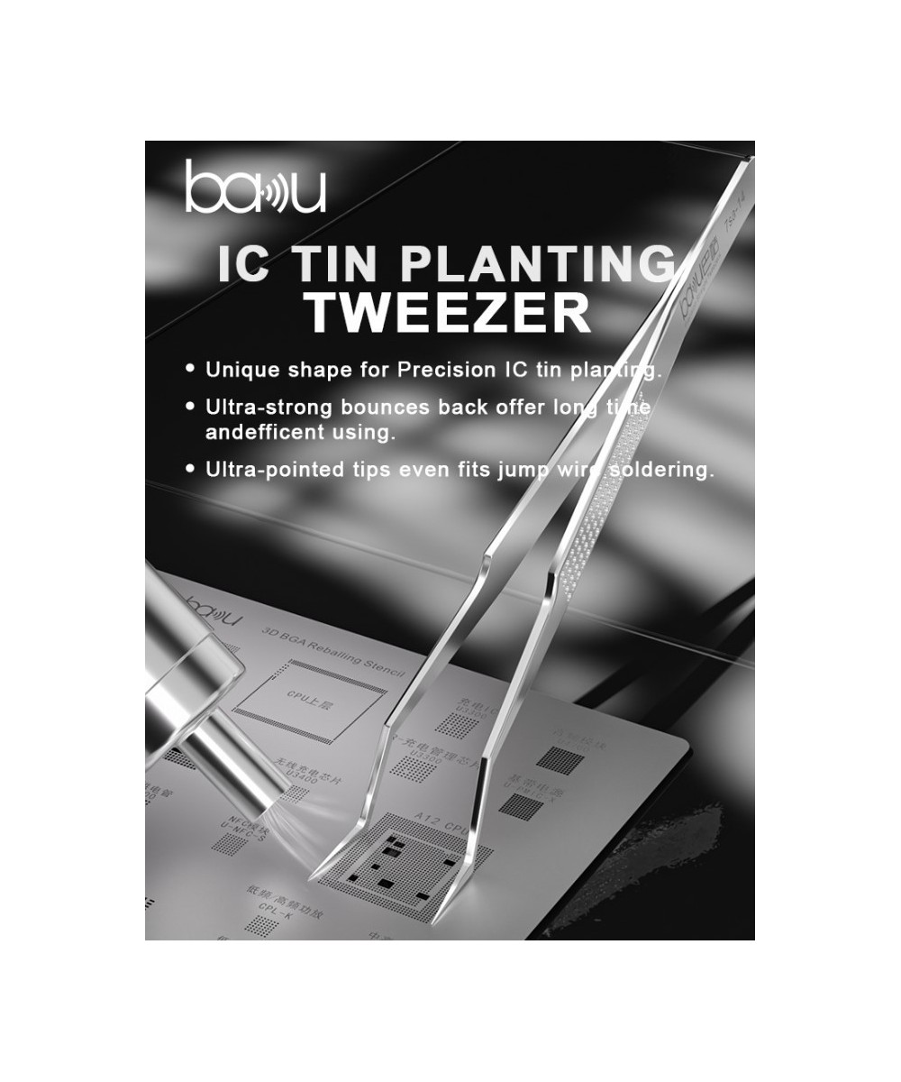 Pinza de acero inoxidable BAKU BA 7sa-14