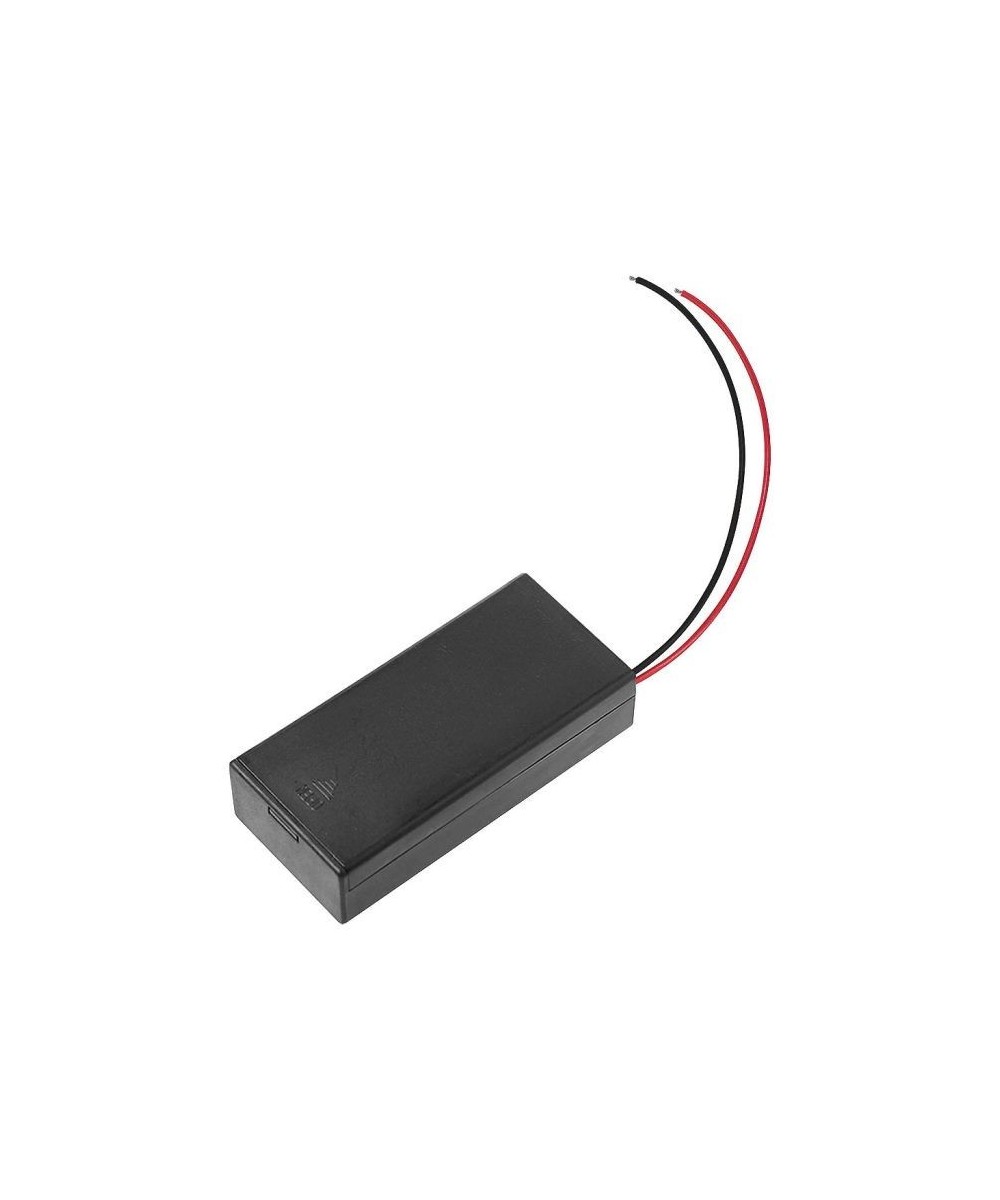 Contenedor para baterias 18650 2 espacios con interruptor y tapa