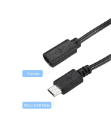 Extension USB-C / Micro USB con interruptor para fuente de Raspberry