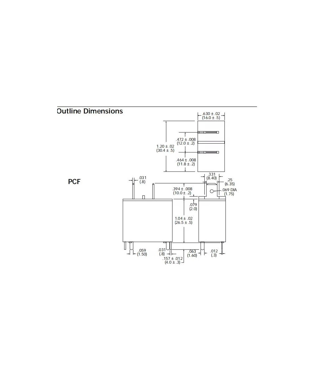 Rele de potencia PCF-112D2M 12V DC 25A