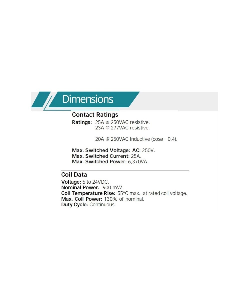 Rele de potencia PCF-112D2M 12V DC 25A