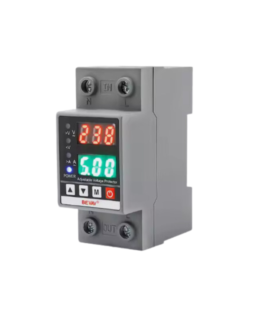 Monitor y protector monofasico 2P / trifasico 4P 63A 220V AC bajo y alto voltaje / amperaje