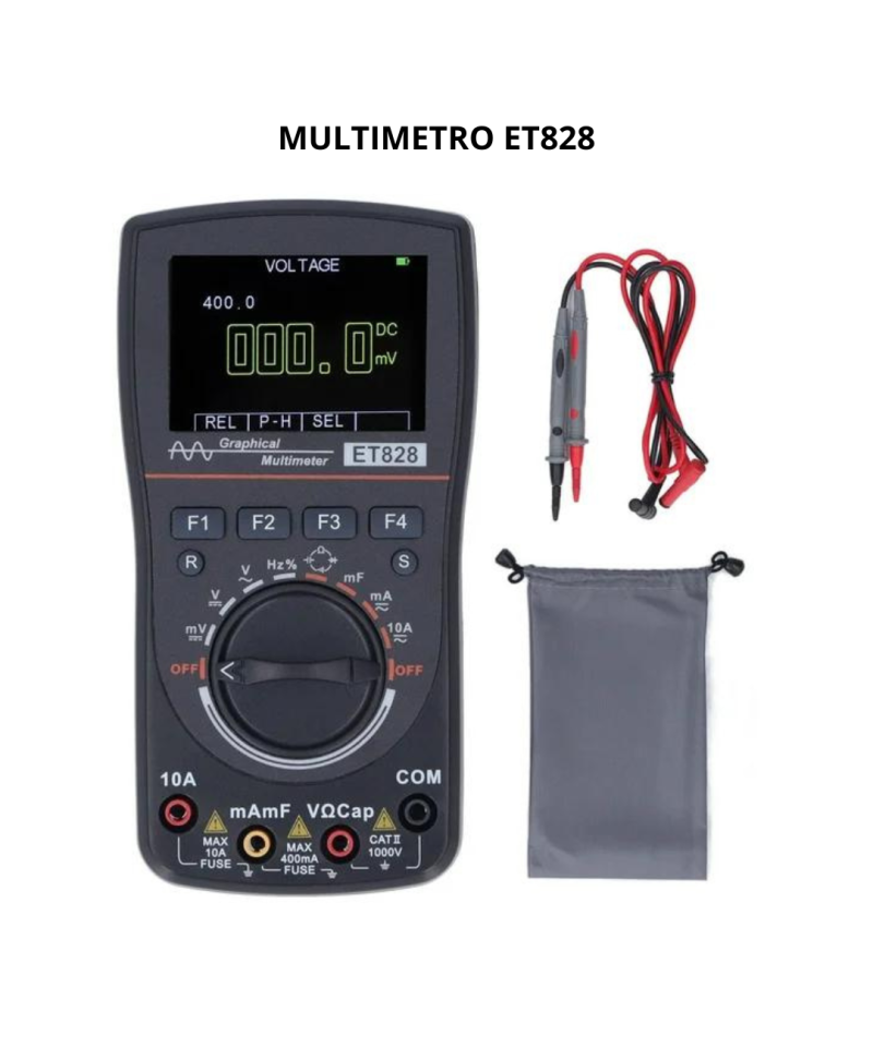 Multimetro y Osciloscopio 2 en 1 ET828