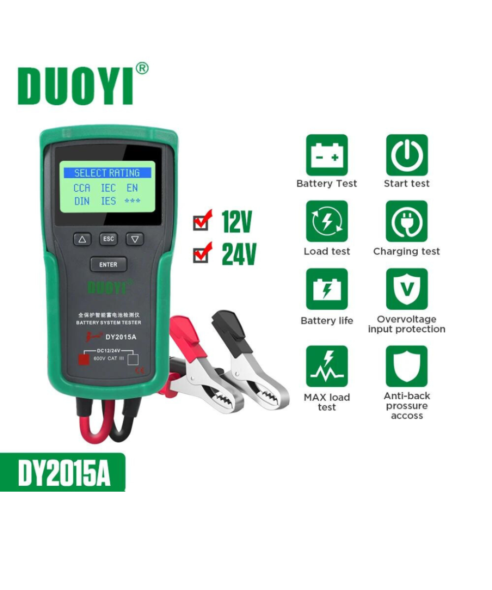 Probador de Baterias de Carro 12V/24V DY2015A DUOYI
