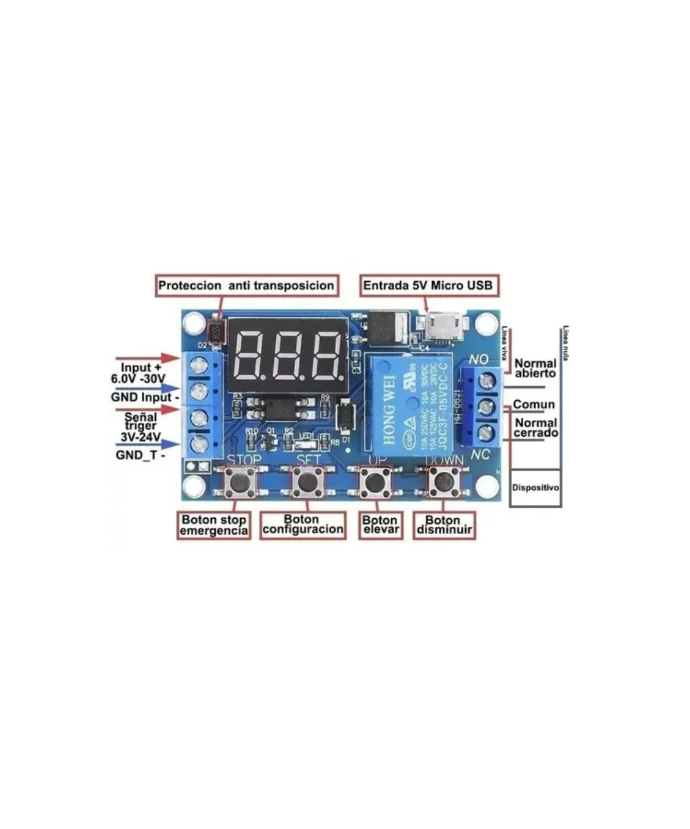 Modulo rele 1 canal con pantalla JZ-801