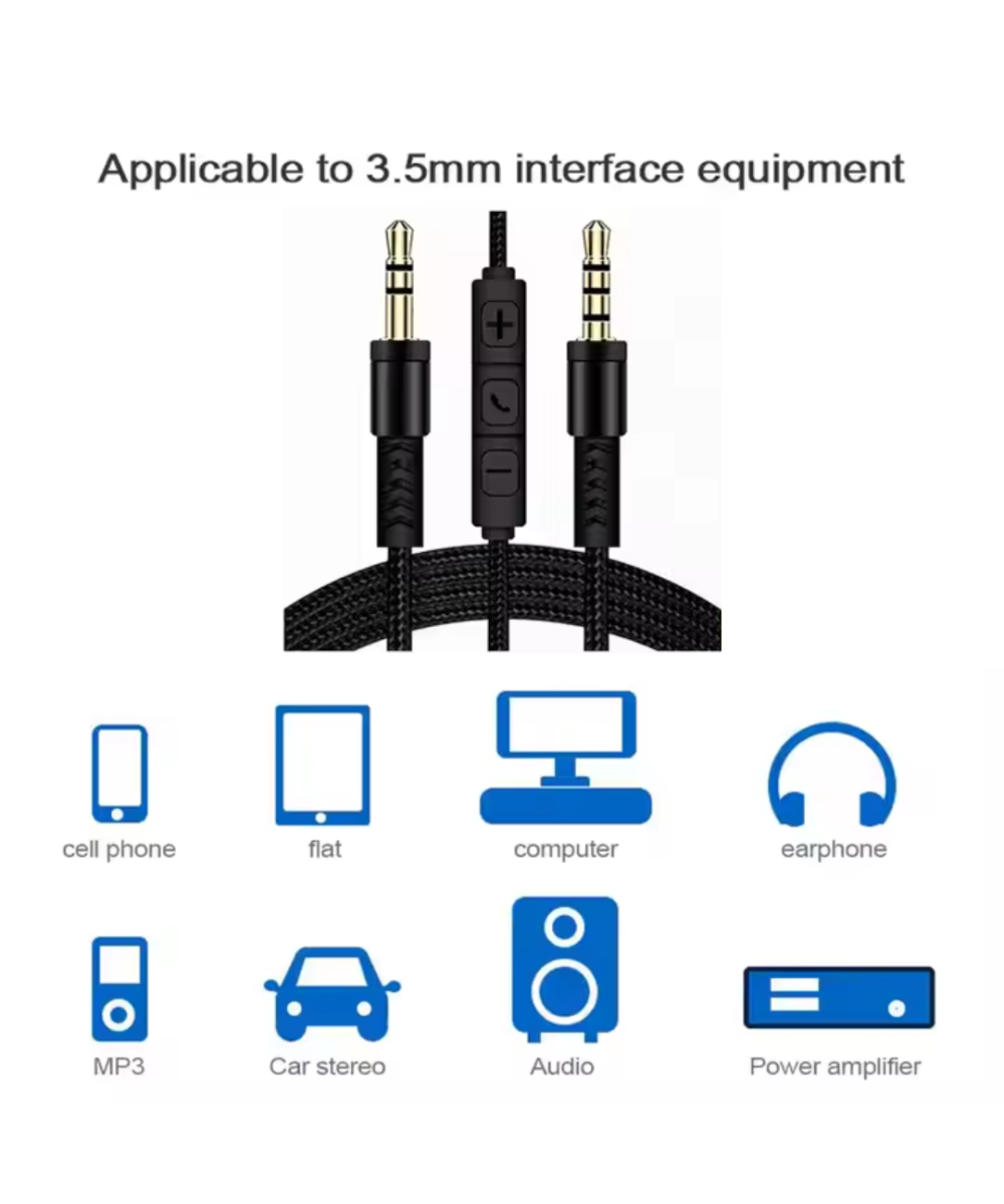 Cable de audio 3.5mm con microfono 1.2m